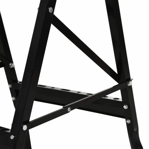 Banco de Trabajo Plegable Mesa de Trabajo Portátil con 4 Abrazaderas Agujeros para Sierra Uso Doméstico Carpintería Hierro MDF Soporta 70 kg 56x62x75 cm Natural Negro [7]