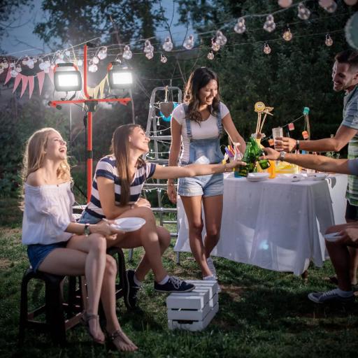 Foco LED Doble con Trípode Plegable 8500 Lúmenes IP65 6500K y Cabezas Ajustables para Trabajo Interior y Exterior Rojo [5]