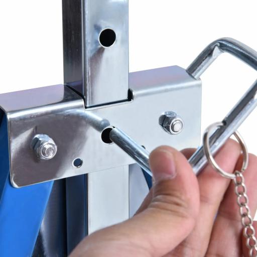 Set de 2 Caballetes Metálicos Plegables con Altura Ajustable Caballetes de Sierra de Acero 68x58x80-130 cm Azul [7]