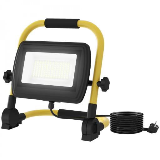 Foco LED con 4250 Lúmenes IP65 6500K Resistente a la Intemperie Ajustable y Portátil 25,5x16x25,5 cm Amarillo [8]