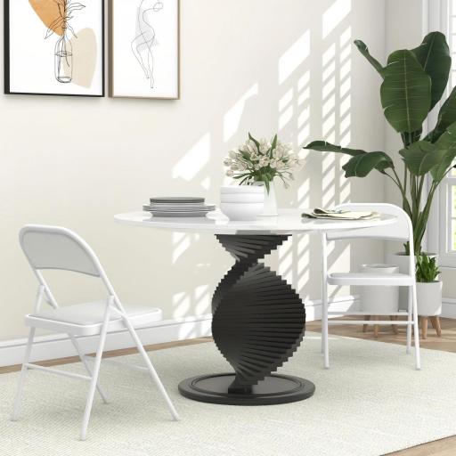 Juego de 2 Sillas Abatibles con Respaldo y Estructura de Acero para Oficina Estudio 45x46x78 cm Blanco