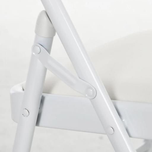 Juego de 2 Sillas Abatibles con Respaldo y Estructura de Acero para Oficina Estudio 45x46x78 cm Blanco [7]