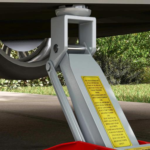 Gato Hidráulico de 2 Toneladas con Altura Ajustable 12-30 cm y 4 Ruedas para Apoyar Coches Rojo y Amarillo [7]