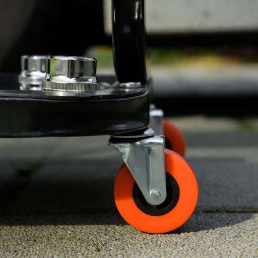 Taburete de Taller Móvil con Ruedas Bandeja para Herramientas y Estructura de Acero Carga 100 kg para Garaje Rojo [6]