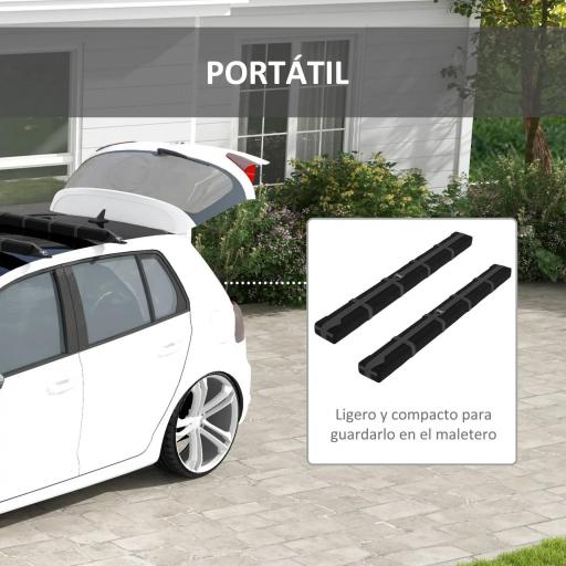 Barras de Transversales de Techo de Coche Baca Portaequipajes con Función Autoinflable Carga máx.75 kg 89x12x8 cm Negro [4]