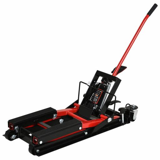Gato Hidráulico de Motocicletas Soporte 680 kg Elevador ATV para Garaje Pista Altura Ajustable 24-36 cm con Plataforma Almohadilla Antideslizante de Alta Resistencia 110x36x67 cm Negro y Rojo [8]