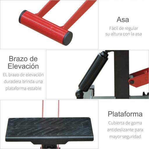 Caballete Elevador Universal Altura Ajustable 245-355 mm para Moto tipo Soporte de Motocross para Aparcar o Reparar Amortiguamiento Acero [4]