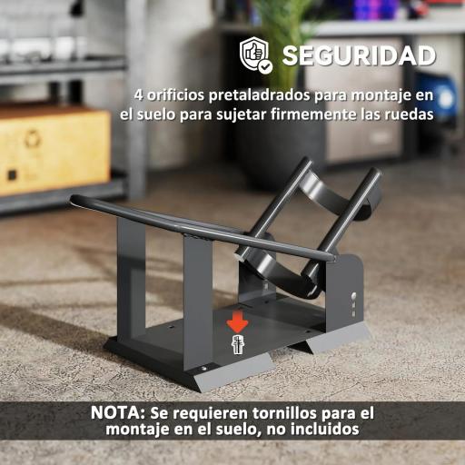 Soporte para Rueda Delantera de Motocicleta Carga 816,5 kg Robusta con Altura Ajustable para Ruedas Ø38,1-53,34 cm Negro [5]