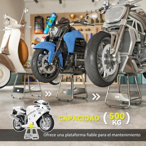 Caballete Tipo Soporte Elevador de Motocross Desmontable de Acero Carga 500 kg con Plataforma de Goma para Reparación [4]