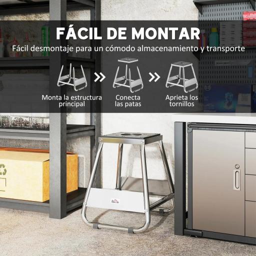 Caballete Tipo Soporte Elevador de Motocross Desmontable de Acero Carga 500 kg con Plataforma de Goma para Reparación [5]