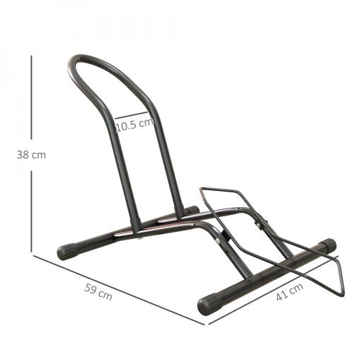 Soporte para Bicicletas de Acero Aparca Bicis de Suelo Portátil para Interior y Exterior 59x41x38 cm Negro [1]