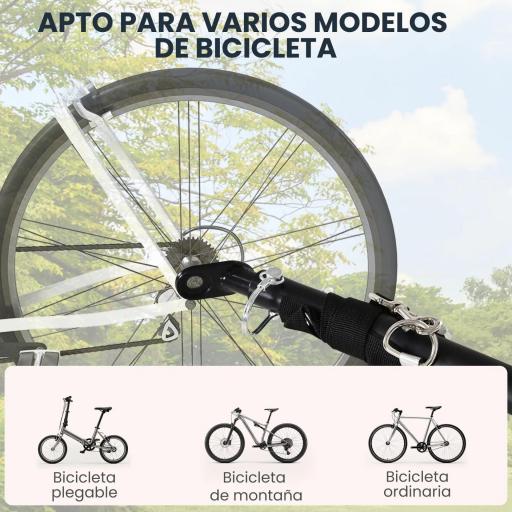 Remolque de Bicicleta Plegable para Carga 40kg Carga de Equipaje con Marco de Acero Ligero y Reflectores 139x71,5x49 cm Negro [5]