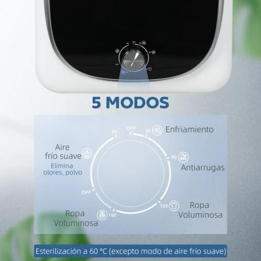 Secadora de Evacuación 4 KG 800W Función Antiarrugas Función Esterilizar 5 Programas Carga Frontal 48x40x56 cm Blanco [5]