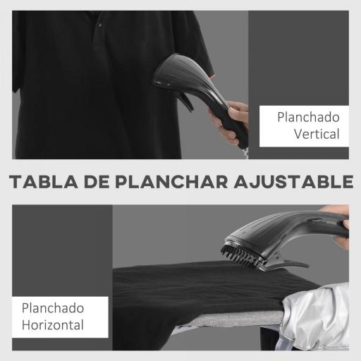 Plancha de Vapor Vertical 1950W 2 L con Temperatura Ajustable en 11 Niveles y Barra Telescópica Negro [6]