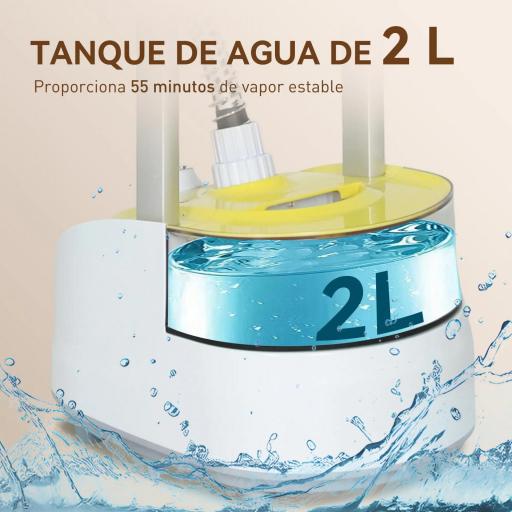 Plancha de Vapor Vertical 1950W 2 L con Temperatura Ajustable en 11 Niveles y Barra Telescópica Amarillo [3]