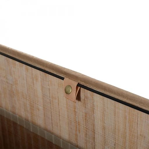 Cesta para Ropa Sucia de Bambú de Capacidad 100L con Tapa y Bolsa de Tela de 2 Compartimentos 52x32 x63 cm Bambú [7]