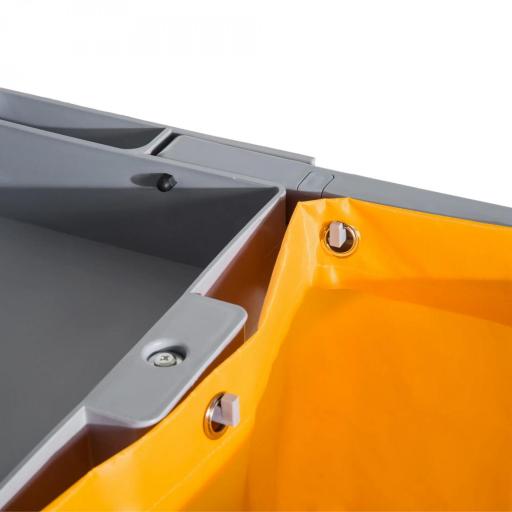 Carro de Limpieza con Bolsa 100L Profesional y Multifuncional para Colectividades Hotel Hostal con 3 Bandejas y 1 Plataforma 121x50,5x96,5 cm Gris y Amarillo [6]