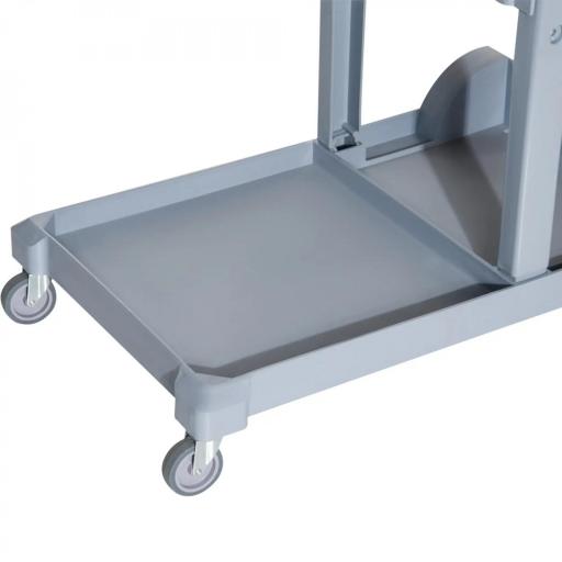 Carro de Limpieza con Bolsa 100L Profesional y Multifuncional para Colectividades Hotel Hostal con 3 Bandejas y 1 Plataforma 121x50,5x96,5 cm Gris y Amarillo [7]