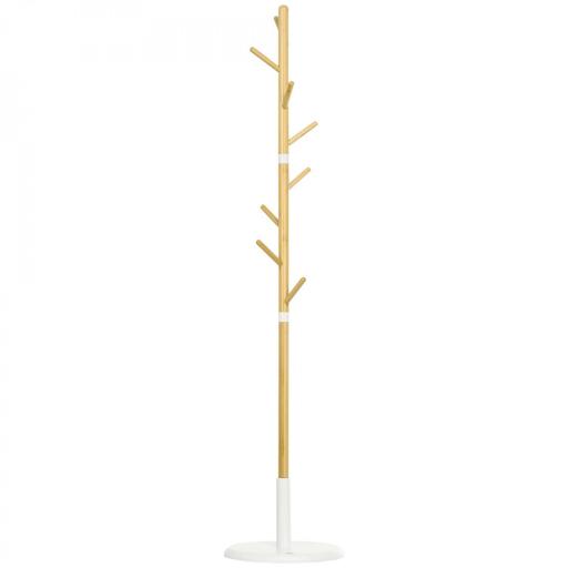 Perchero de Pasillo Moderno con 8 Ganchos para Ropas Bolsas Perchero de Árbol para Entrada Ø37,8x175,6 cm Natural [8]