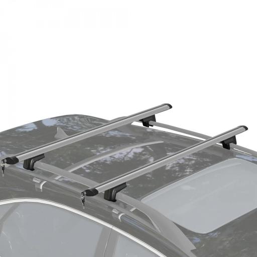 Barras de Techo Universales para Vehículos de Aluminio Bacas Portaequipajes Coche Automóvil Baca para Coche Universales con Cerradura Carga 75 kg 123,5 cm Plata [9]