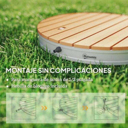 Ducha Redonda de Suelo Ø70,5 cm con Chorro hasta 4 m con Estructura de Aluminio Resistente a los Rayos UV [2]