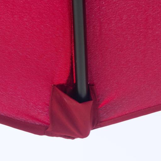 Sombrilla de Jardín Ø295x250 cm con Manivela Parasol Exterior con Mecanismo de Inclinación y Poste Desmontable de Metal para Terraza Piscina Patio Vino Tinto [7]