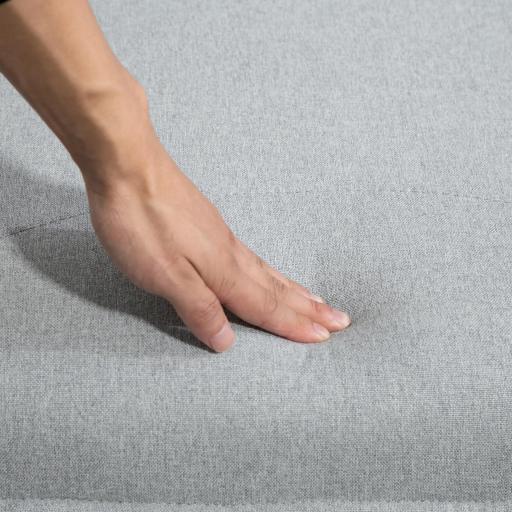 Butaca con Reposapiés Sillón para Lectura con Patas de Acero en Forma de Cruz Gris Claro [7]