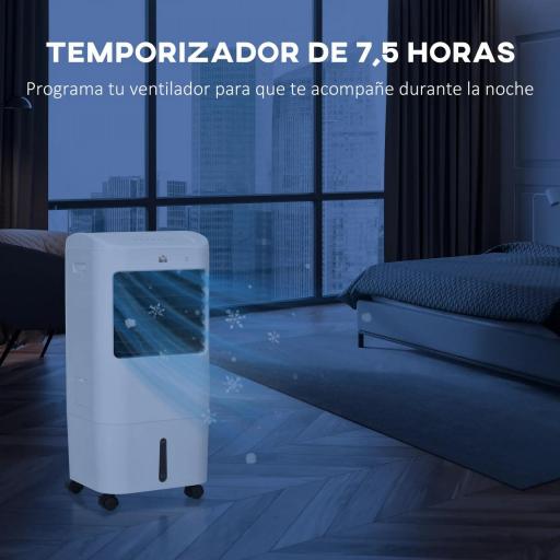 Enfriador de Aire con 3 Velocidades Temporizador 7,5h Tanque de Agua 15L Apto para 15-20 ㎡ 37x32x78 cm Blanco [2]