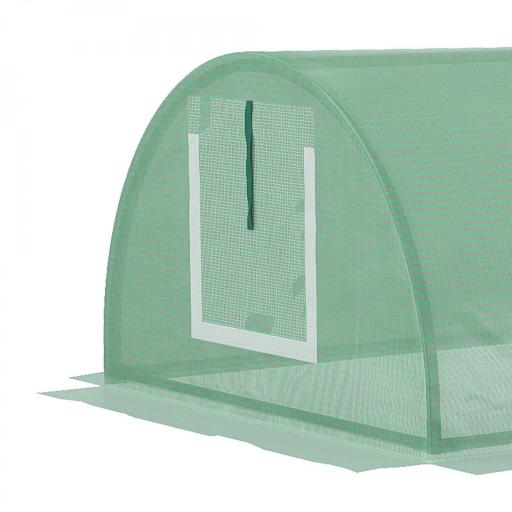 Invernadero Pequeño para Cultivo de Plantas con 4 Ventanas Marco de Acero y Cubierta de PE Anti-UV 200x80x45 cm Verde [7]