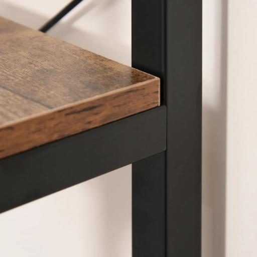 Estantería Estilo Industrial Retro con 6 Estantes Abiertos para Libros y sistema Antivuelco Almacenaje para Salón Oficina 80x30x180 cm Marrón Rústico [7]