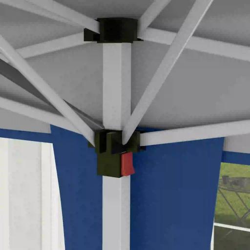 Carpa Plegable 6x3 m con Altura Ajustable en 3 Niveles Bolsa de Transporte Anti-UV y Marco de Acero Azul [7]
