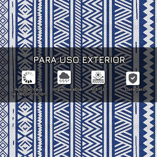 Alfombra Reversible 182x274 cm Estilo Moderno para Terraza Balcón Patio Camping Playa Azul Oscuro y Blanco [5]
