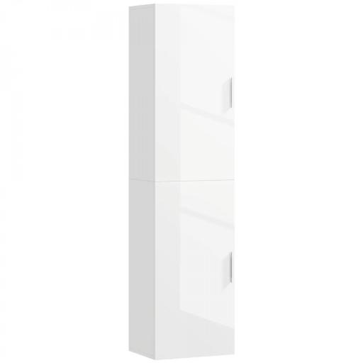 Columna de Baño de Pared con Estantes Ajustables y 2 Puertas Mueble de Baño Moderno 40x30x160 cm Blanco [6]
