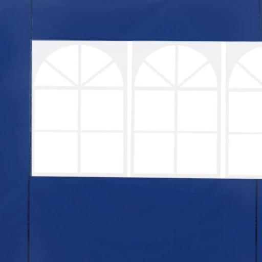  2 Paredes Laterales para Carpas de 3 x 3 m/3 x 6 m, 300x200 cm, Paredes Laterales de Repuesto para Cenador de Tela Oxford con Ventana, para Jardín, Exteriores, Fiestas, Azul [8]
