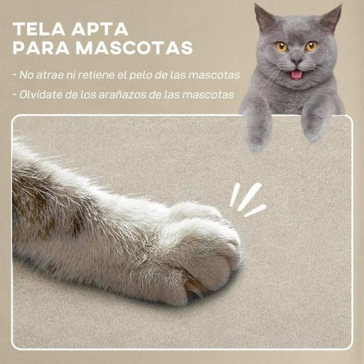 Sillón Relax Reclinable Eléctrico con Calor Lumbar Masaje Vibración Motor Silencioso Función de Memoria Beige [5]