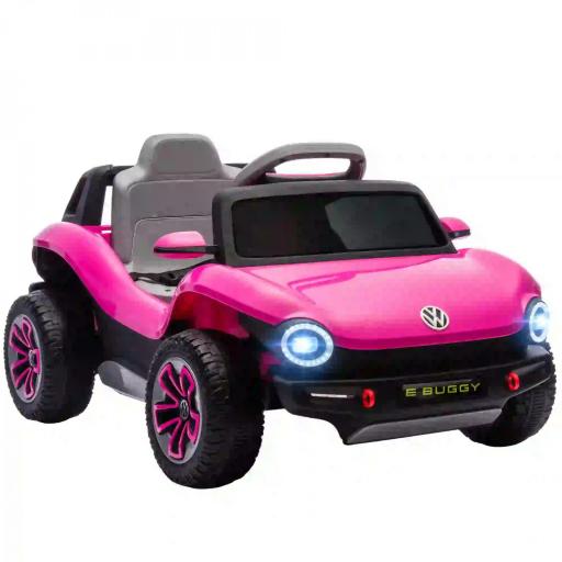 Coche Eléctrico para Niños de +3 Años Volkswagen E-Buggy 12V con Mando a Distancia 2,4 G Ruedas con Suspensión Rosa [11]