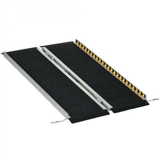 Rampa para Sillas de Ruedas Plegable de Aleación de Aluminio 122 cm con Adhesivos Reflectantes Carga 272 kg Negro [2]