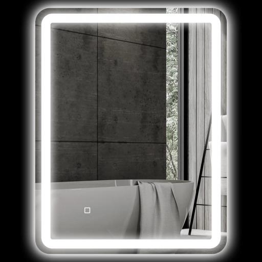 Espejo de Baño con Luces LED 60x80 cm Espejo de Pared Antivaho con 3 Temperaturas de Color Regulable Función de Memoria [7]