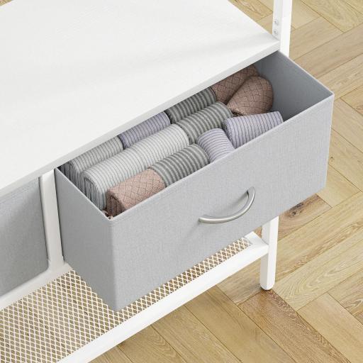 Perchero Zapatero con Zapatero Ganchos Cajones Barra y Eatante para Entrada Pasillo Salón 80x30x180,5 cm Blanco [7]