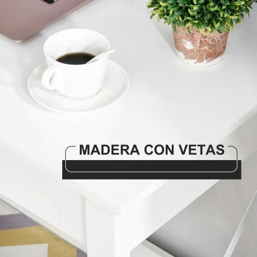 Mesa Escritorio Estilo Moderno Escritorio Fácil de Montar Mesa de Ordenador para Oficina Dormitorio Estudio 105x50x76 cm Blanco [4]
