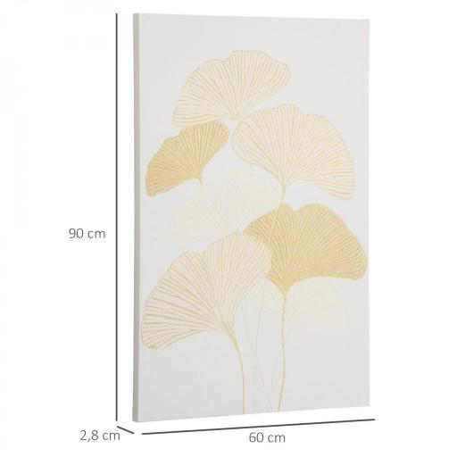 Cuadro de Arte en Lienzo Hojas de Ginkgo Biloba 90x60 cm 1 Parte Impresión Artística para Decoración de Pared en Salón Oficina Dormitorio [1]