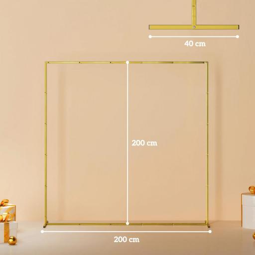 Arco de Jardín para Rosas de Metal Arco de Boda Resistente a la Intemperie para Decoración Patio 200x40x200 cm Dorado [1]