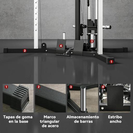 Máquina de Multiestación Musculación Entrenamiento Carga 120 kg 170x139x200 cm Negro [1]