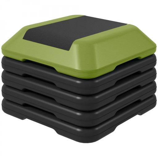 Step para Fitness Stepper Antideslizante con Altura Ajustable de 10/15/20/25/30 cm Carga 150 kg Verde [8]