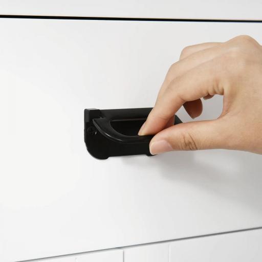 Armario Auxiliar de Baño Estilo Moderno con 1 Cajón 2 Puertas y Estante para Lavabo Ducha 60x30x80 cm Blanco. [6]