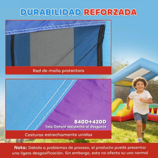 Castillo Hinchable para Niños con Soplador Tobogán Cama Elástica Piscina de Pelotas Juego de Aros Toldo [4]