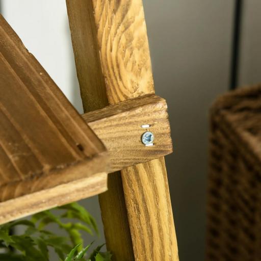 Soporte para Plantas de Madera de 3 Niveles Estantería para Plantas Plegable Soporte para Macetas 60x37x93 cm Natural [6]