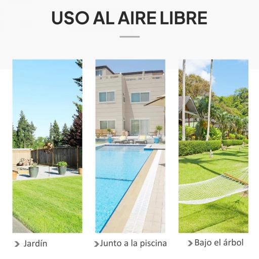 Silla Colgante Redondo de Ø60 cm Silla Hamaca Columpio con Cojín y Cuerda de Algodón para Interior y Exterior Carga 120 kg 80x80x42 cm Beige [2]