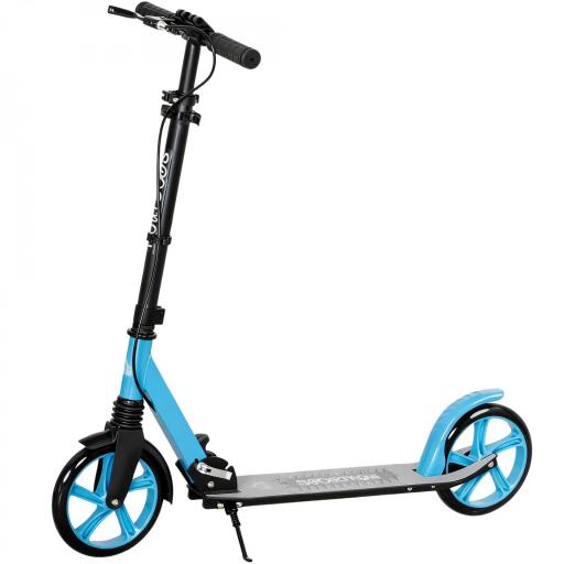 Patinete Plegable para Adultos y Niños de +14 Años Scooter con Manillar Ajustable 91,5x36,5x91-104 cm Azul [9]