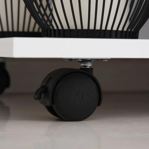 Armario para Impresora de Oficina Carro Multifuncional con Ruedas 2 Compartimentos Cajón y Soporte para CPU Estante Ajustable para Estudio 60x40x68,5 cm Blanco Veteado de Madera [3]